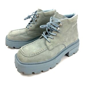 EYTYS Mens Boots Nubuck Light Blue Tribeca Lace Up Square Toe